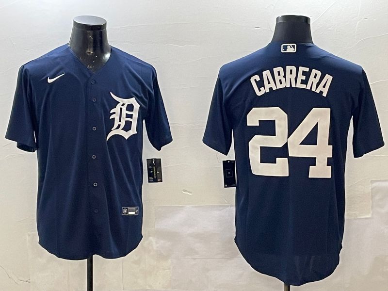 Men Detroit Tigers 24 Cabrera Blue Game 2025 Nike MLB Jersey style 1